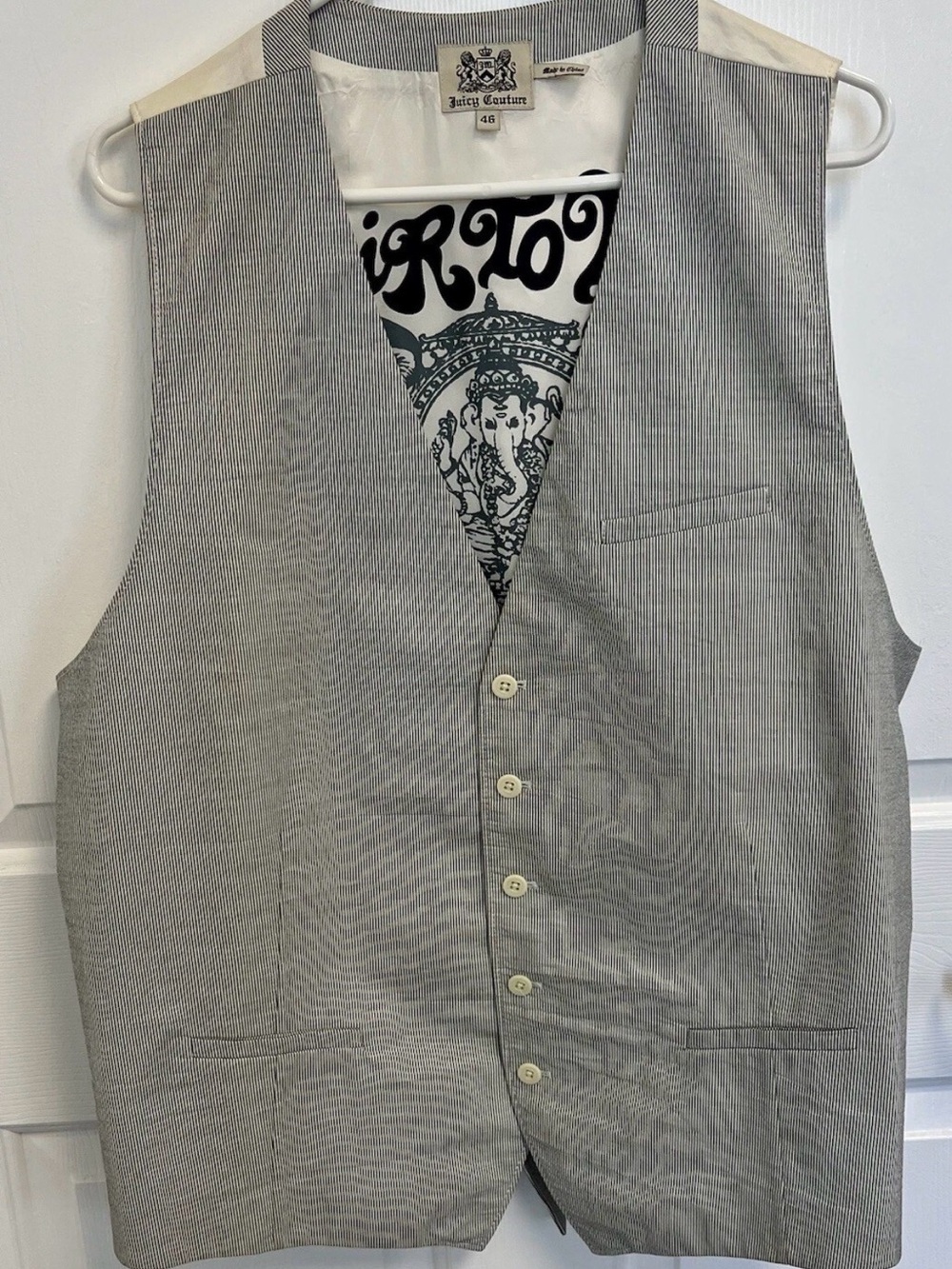 Juicy Couture Men’s “Heir of The Grand Illusion” Dress / Casual Vest - Size 46